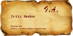 Iritz Andos névjegykártya